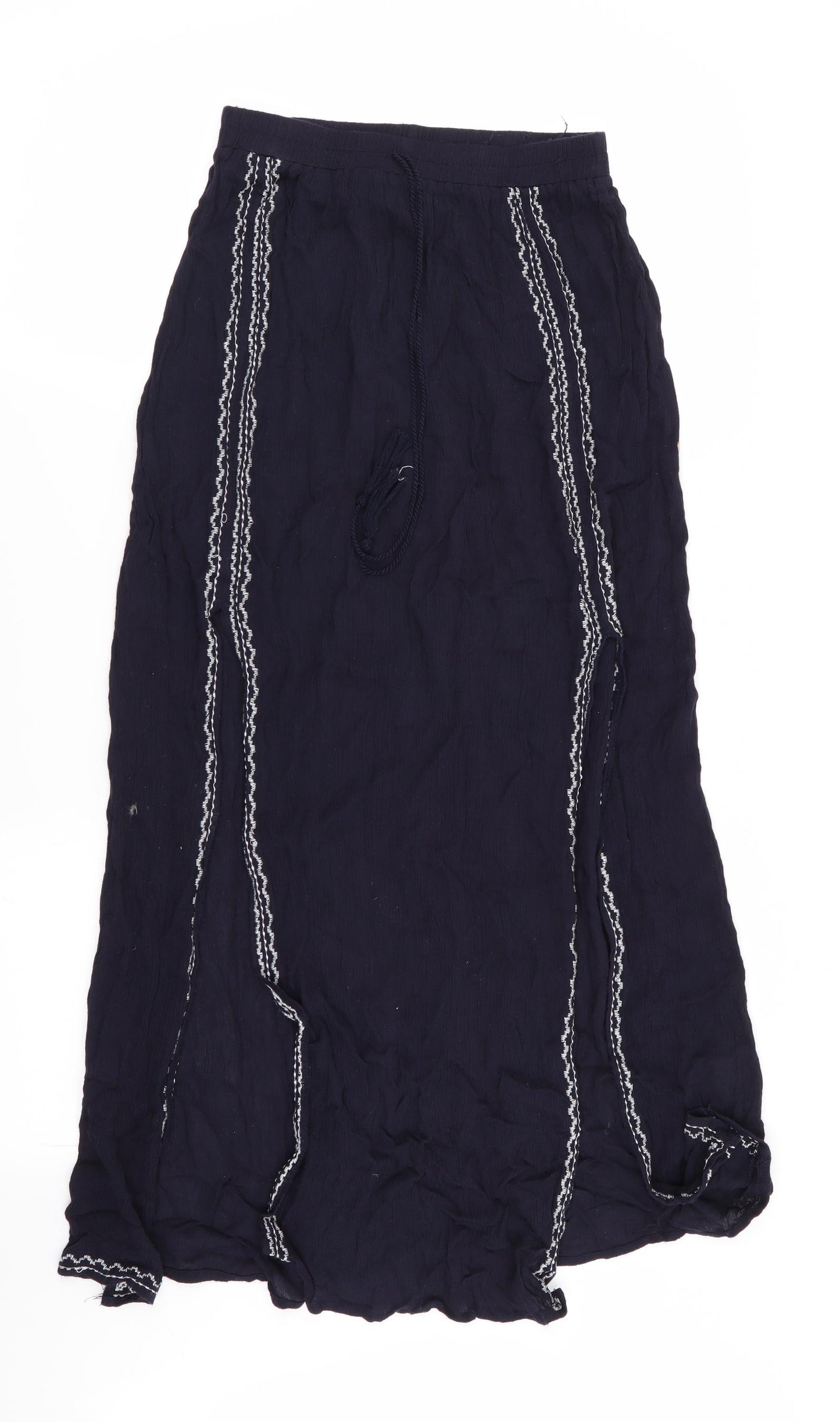 Primark Womens Blue Geometric  Flare Skirt Size 8  - Stretch waistband