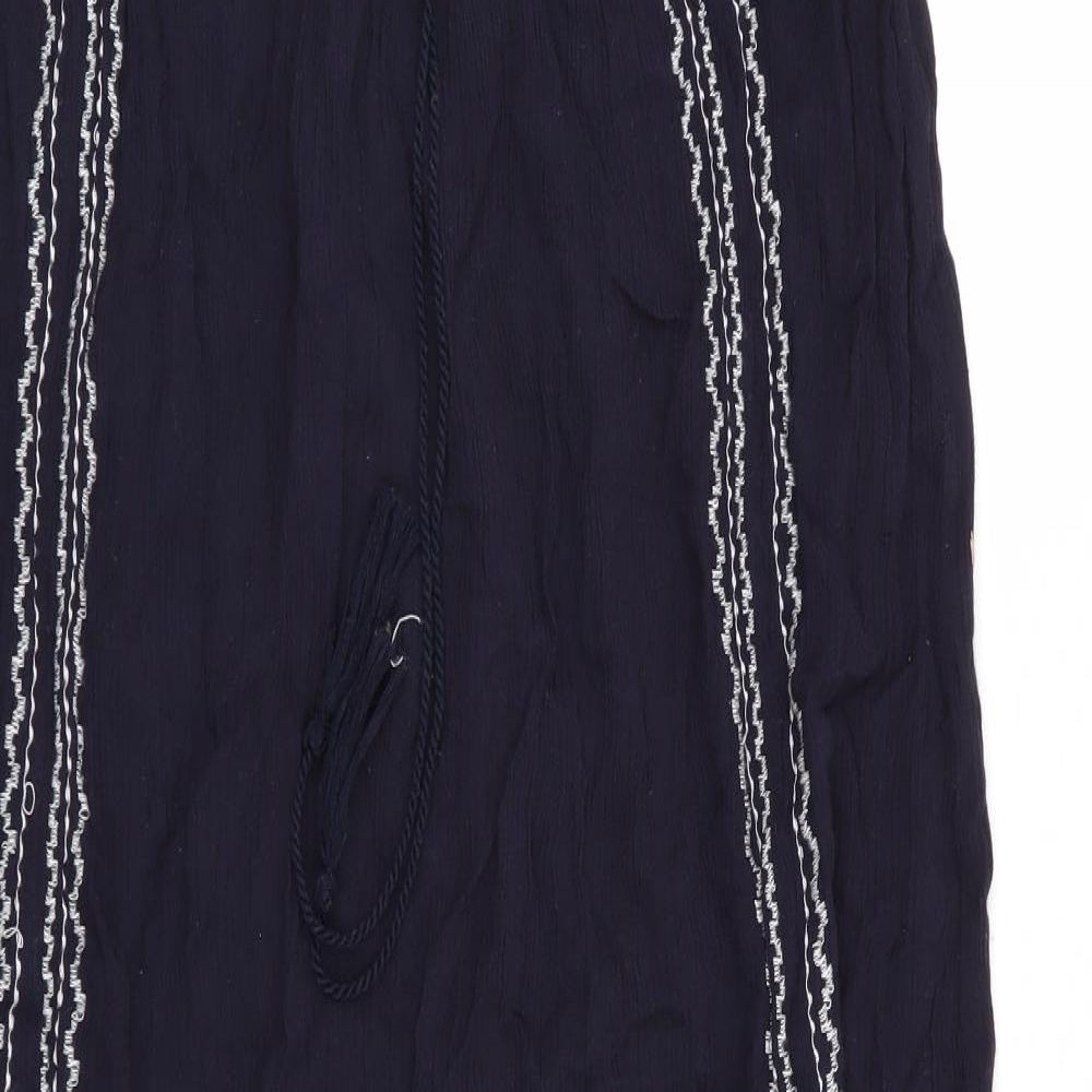 Primark Womens Blue Geometric  Flare Skirt Size 8  - Stretch waistband