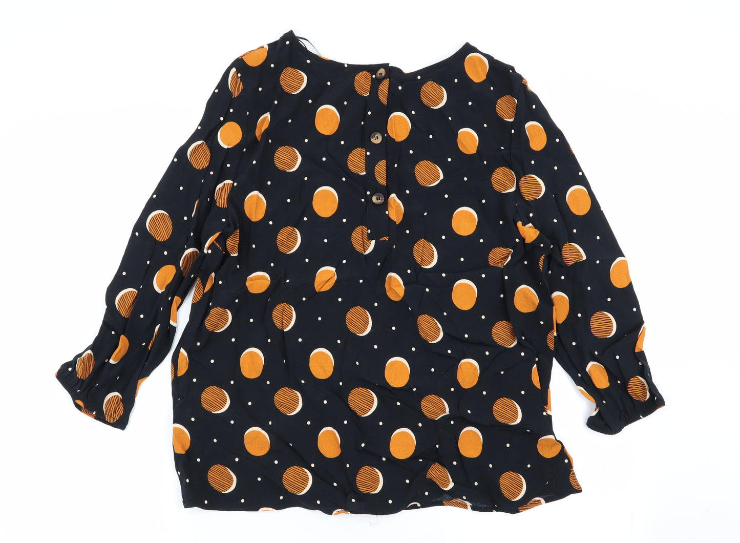 TU Womens Black Polka Dot  Basic Blouse Size 14