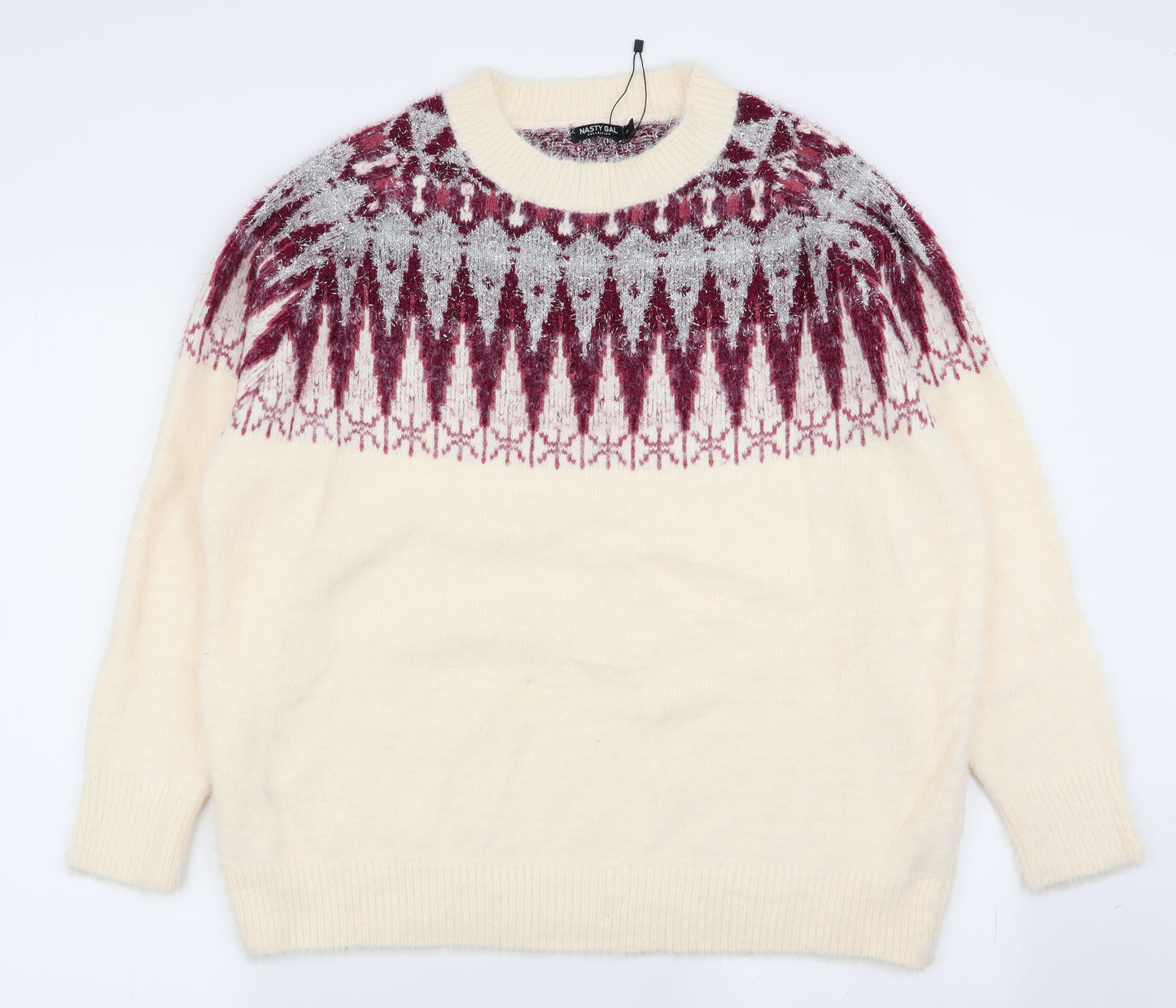 nastygal Womens Multicoloured Geometric  Pullover Jumper Size M
