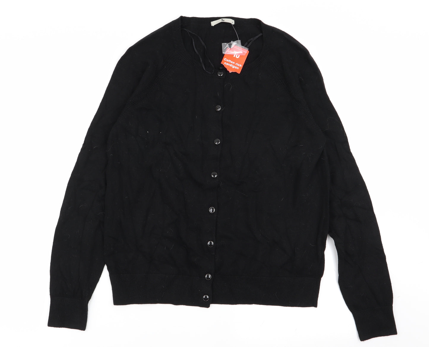 TU Womens Black   Cardigan Jumper Size 16
