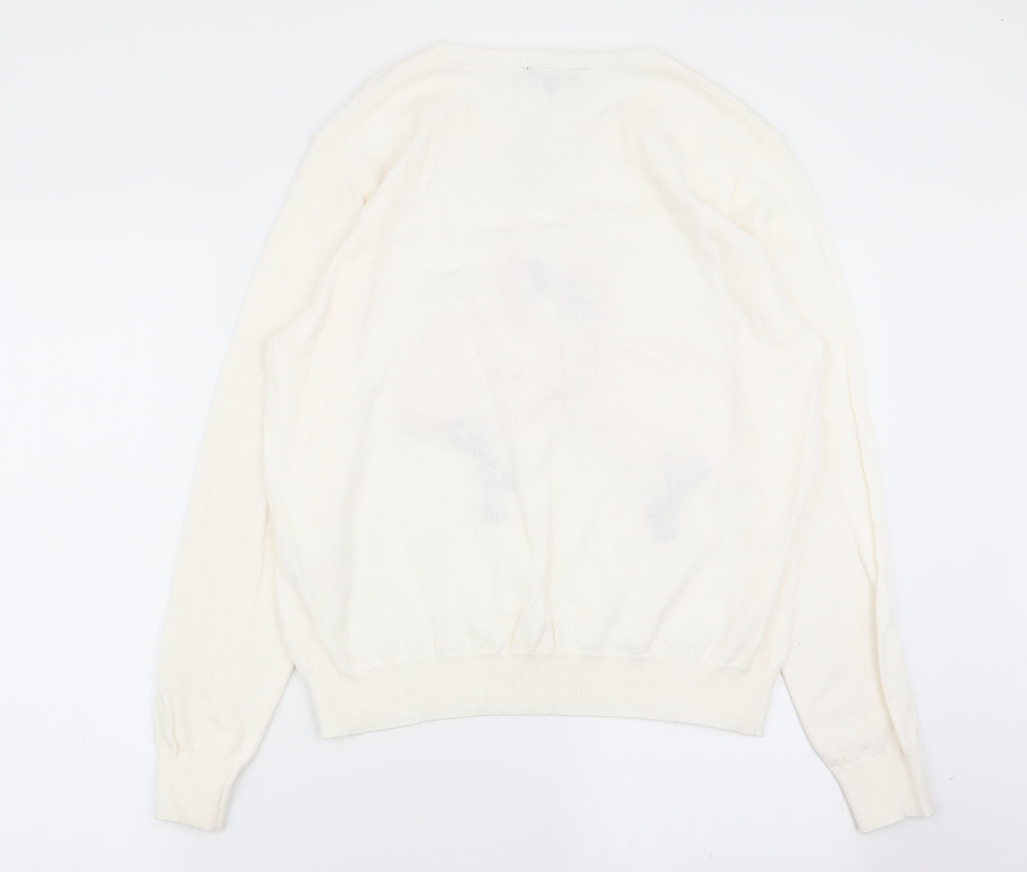 Peacocks Womens White Animal Print  Pullover Jumper Size 18