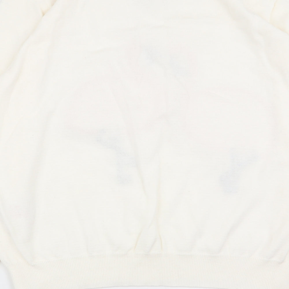 Peacocks Womens White Animal Print  Pullover Jumper Size 18