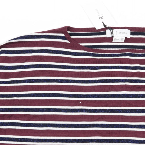 Studio Womens Multicoloured Striped  Pullover Jumper Size 10