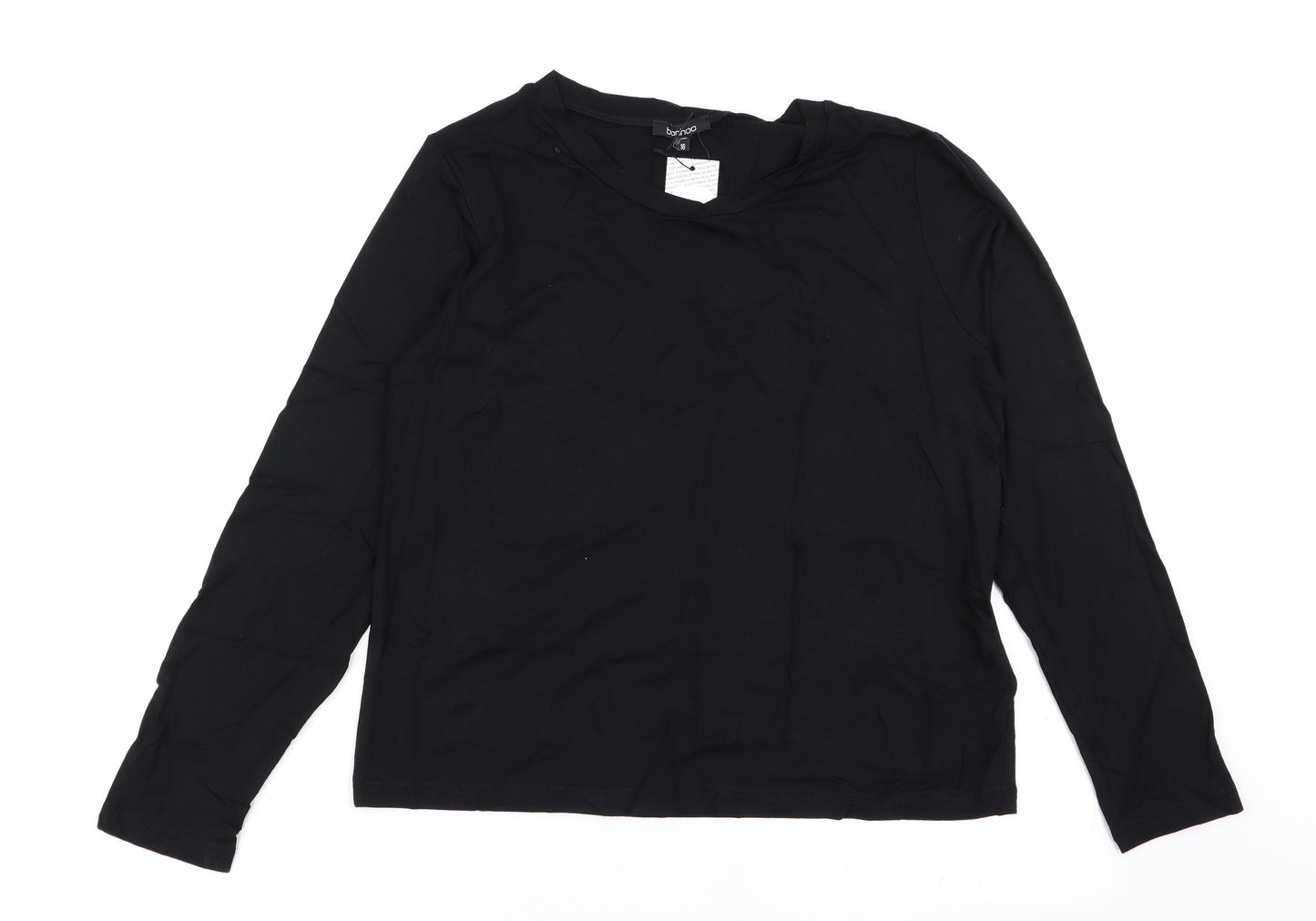 Boohoo Womens Black   Basic T-Shirt Size 16