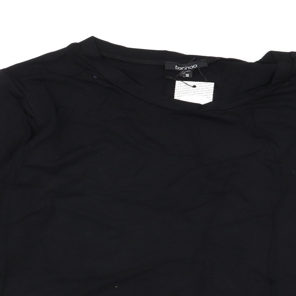 Boohoo Womens Black   Basic T-Shirt Size 16