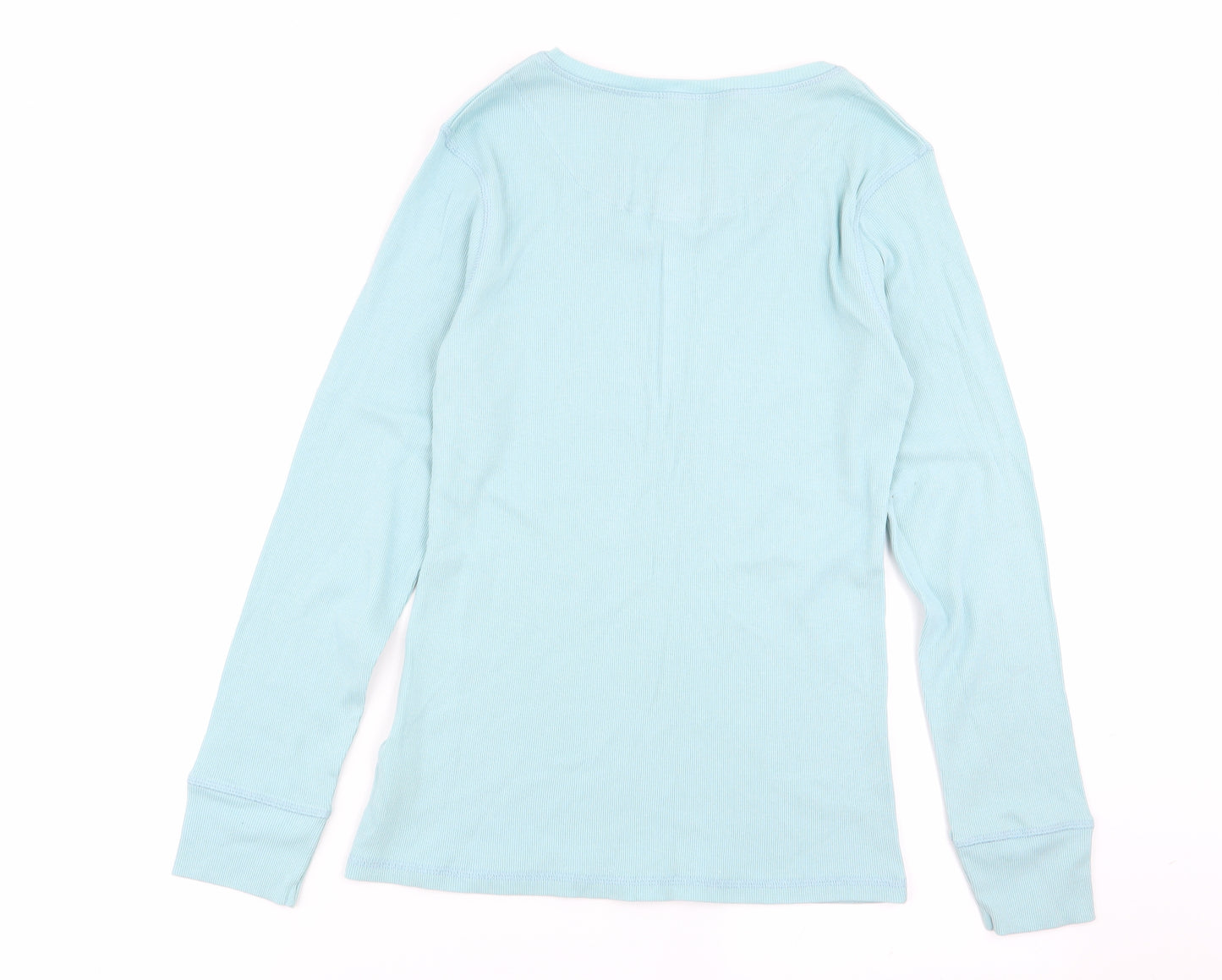 m&s Womens Blue Solid  Top Pyjama Top Size 10