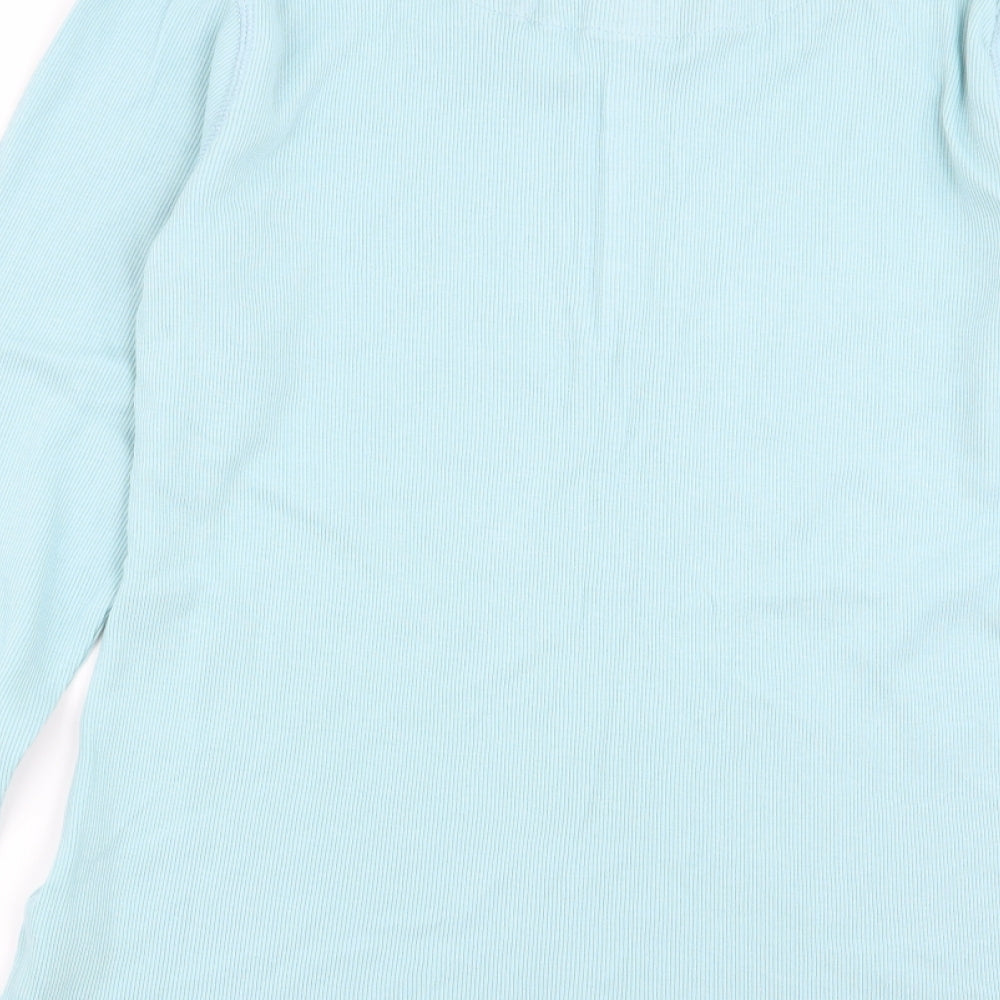 m&s Womens Blue Solid  Top Pyjama Top Size 10