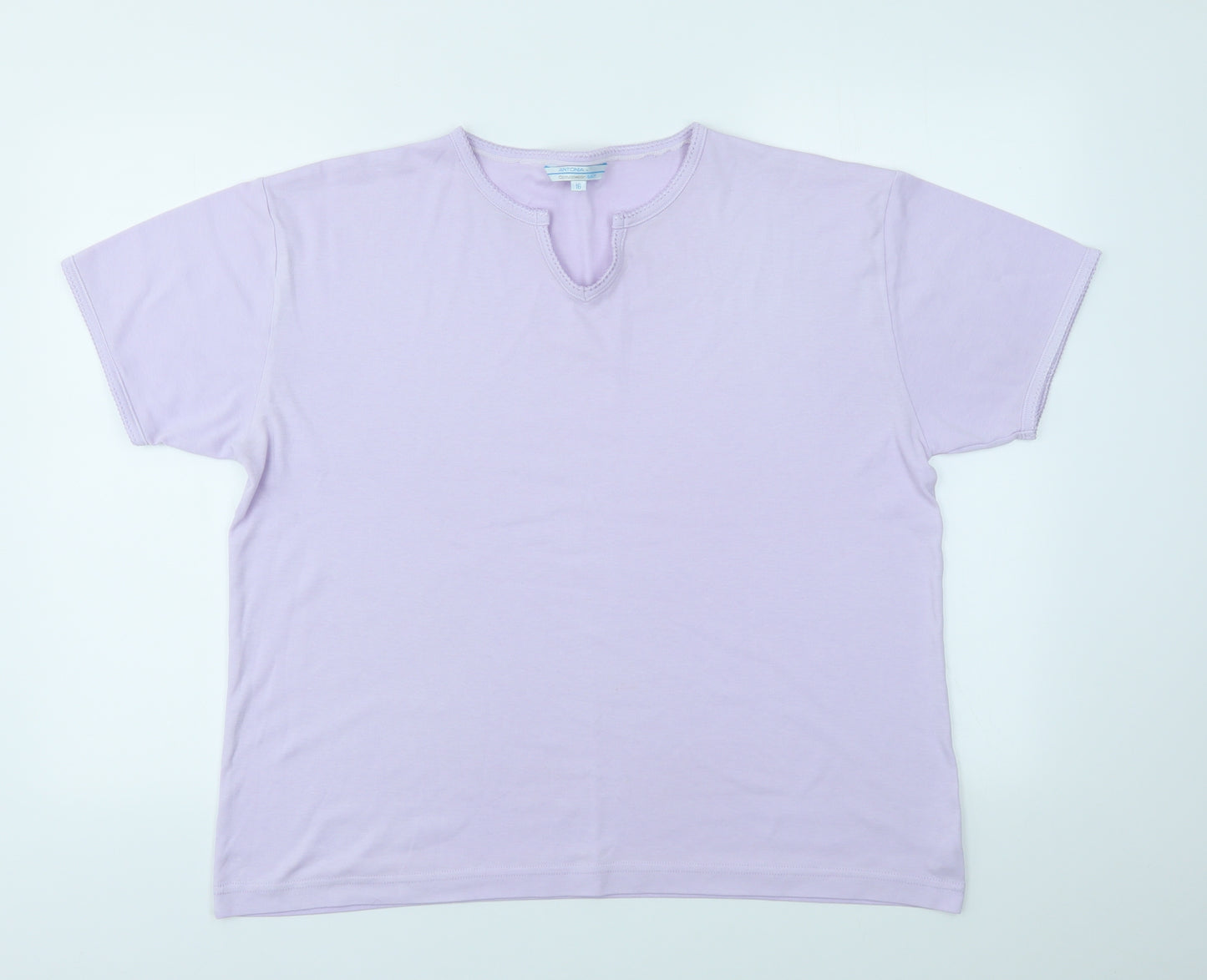 ANTONIA Womens Purple   Basic T-Shirt Size 16