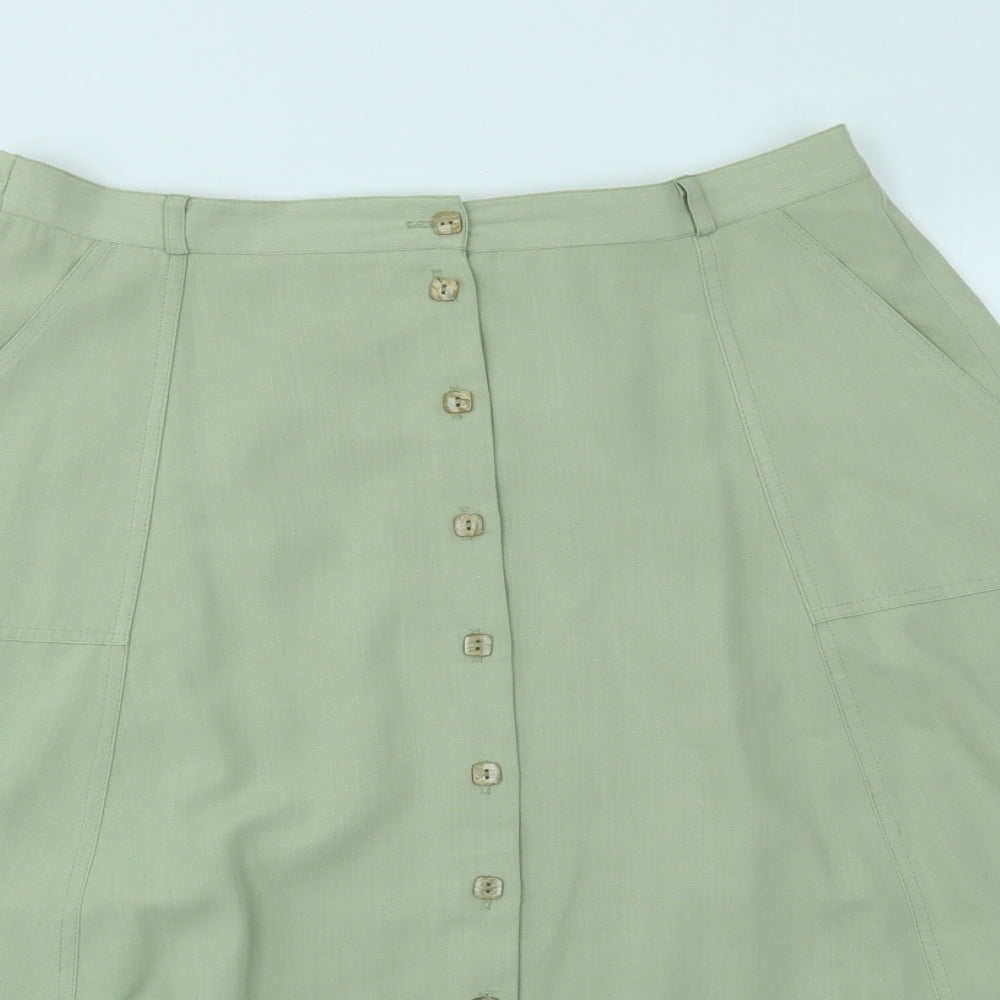 Anna Morella Womens Green   Flare Skirt Size 16  - stretch waistband