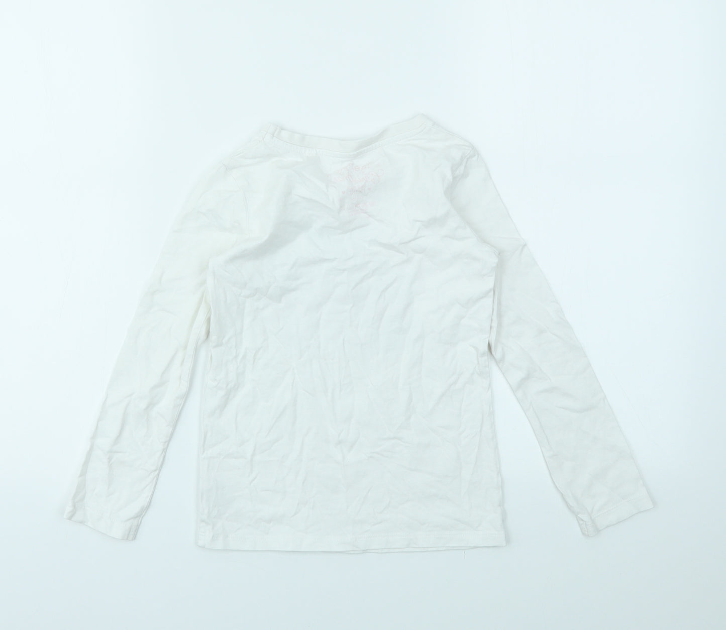 NEXT Girls White Animal Print  Basic T-Shirt Size 6 Years