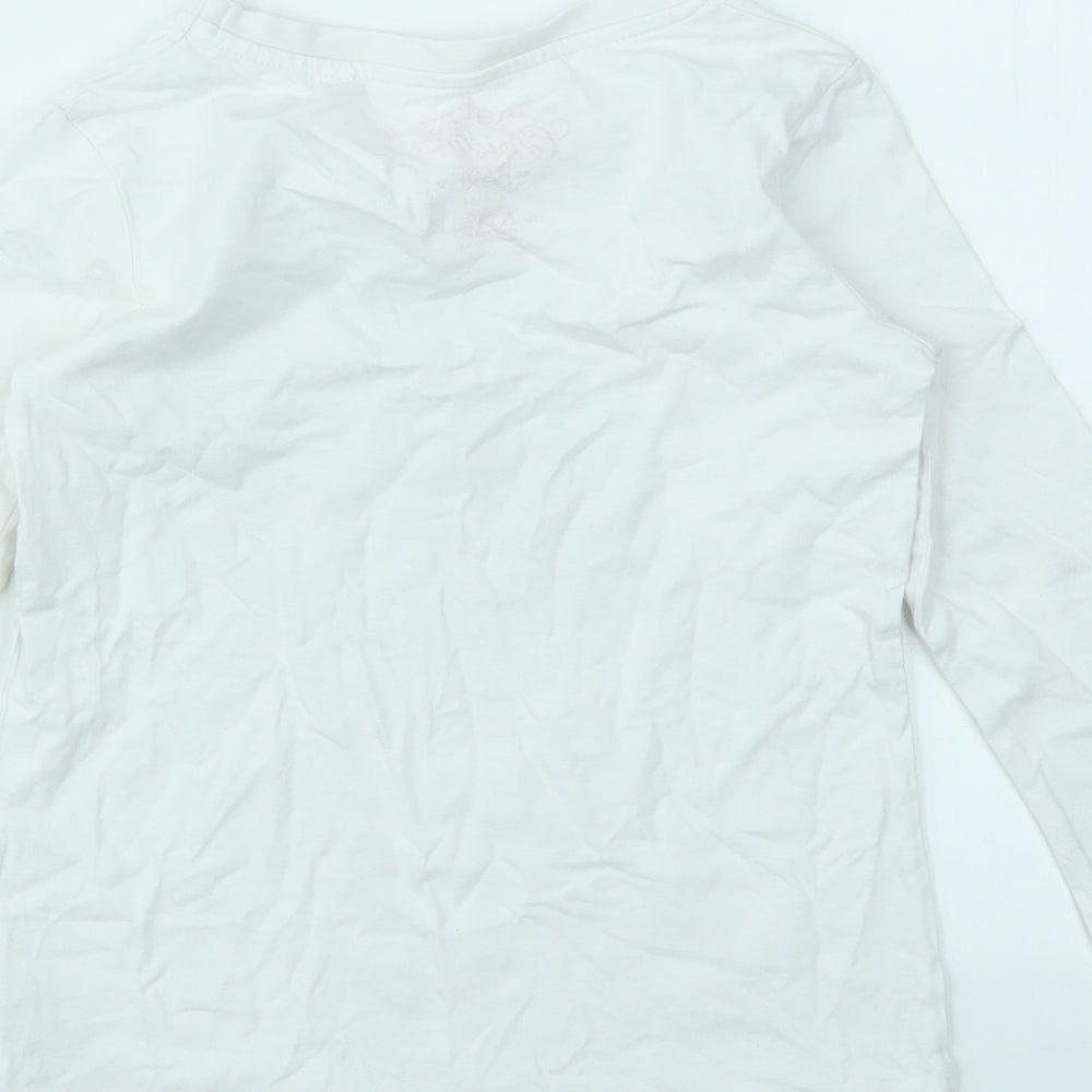 NEXT Girls White Animal Print  Basic T-Shirt Size 6 Years