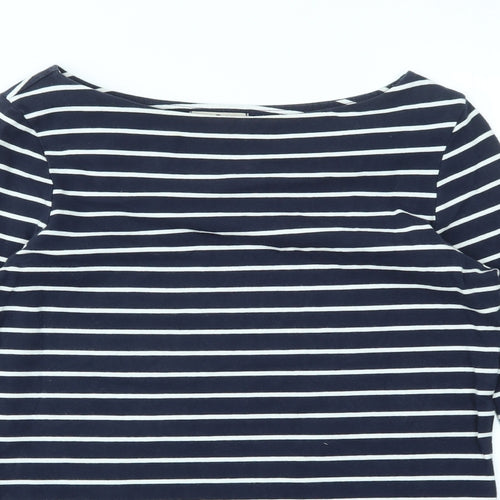 TU Womens Blue Striped  Basic T-Shirt Size 14