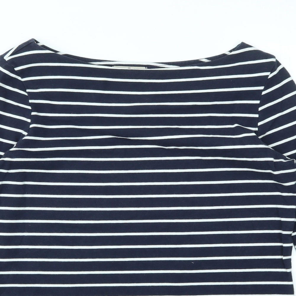 TU Womens Blue Striped  Basic T-Shirt Size 14