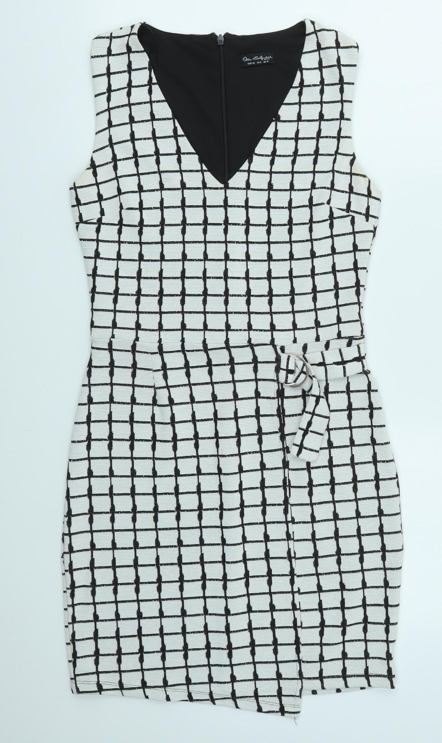 Miss Selfridge Womens Multicoloured Geometric  A-Line  Size 10