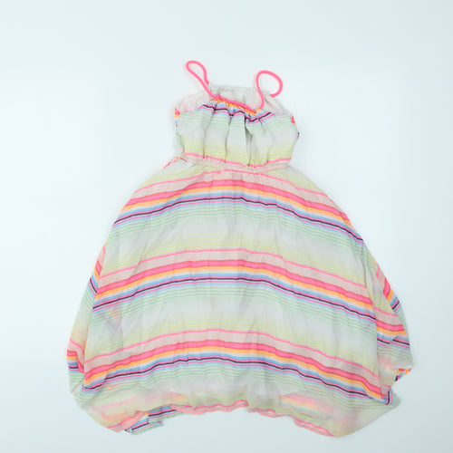 H&M Girls Multicoloured Striped  Fit & Flare  Size 6 Years