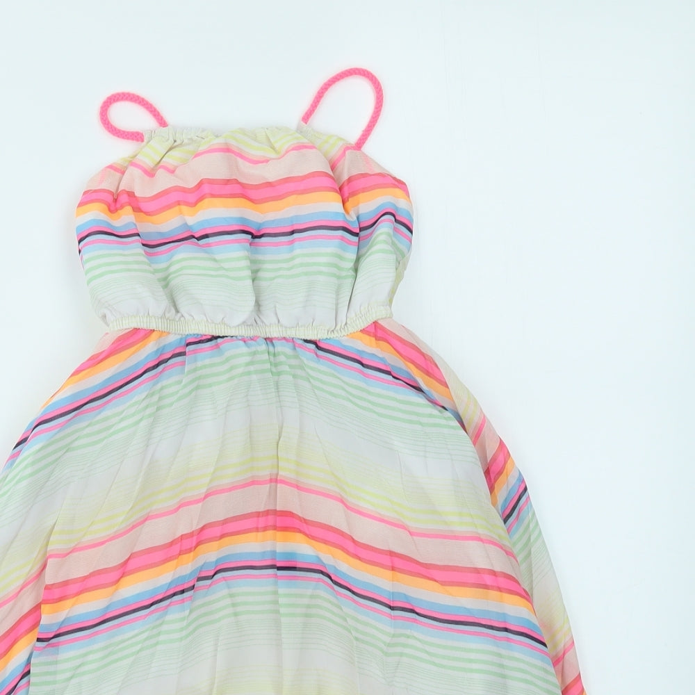 H&M Girls Multicoloured Striped  Fit & Flare  Size 6 Years