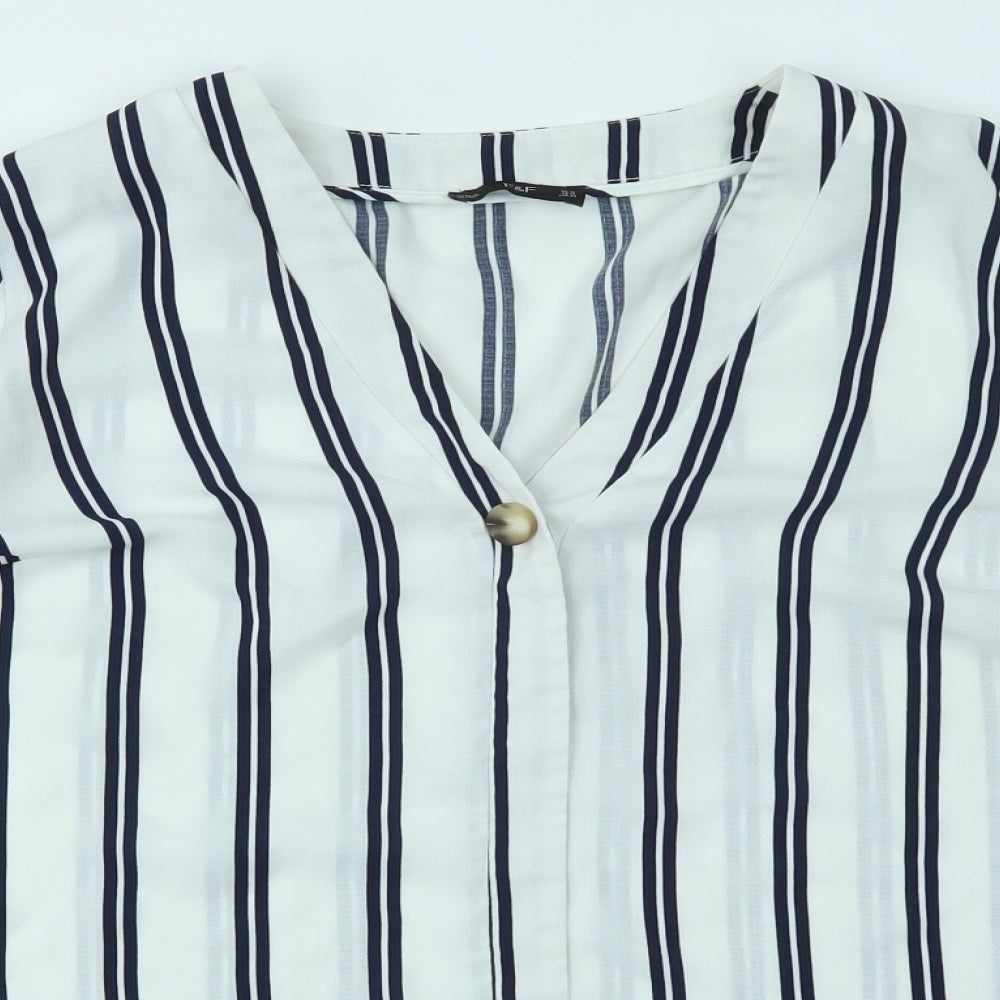 F&F Womens Multicoloured Striped  Basic Blouse Size 16