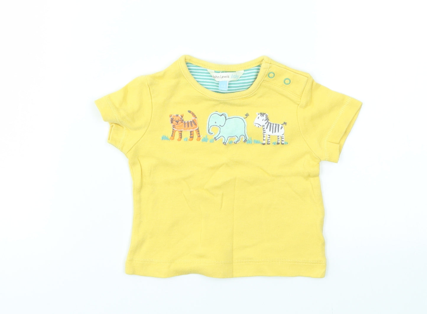 JHON LEWIS Girls Yellow   Basic T-Shirt Size 0-3 Months