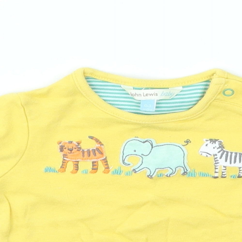JHON LEWIS Girls Yellow   Basic T-Shirt Size 0-3 Months
