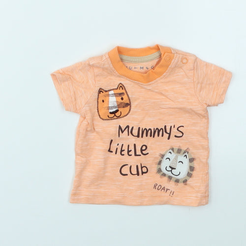 Nutmeg Baby Orange Animal Print  Basic T-Shirt Size Newborn