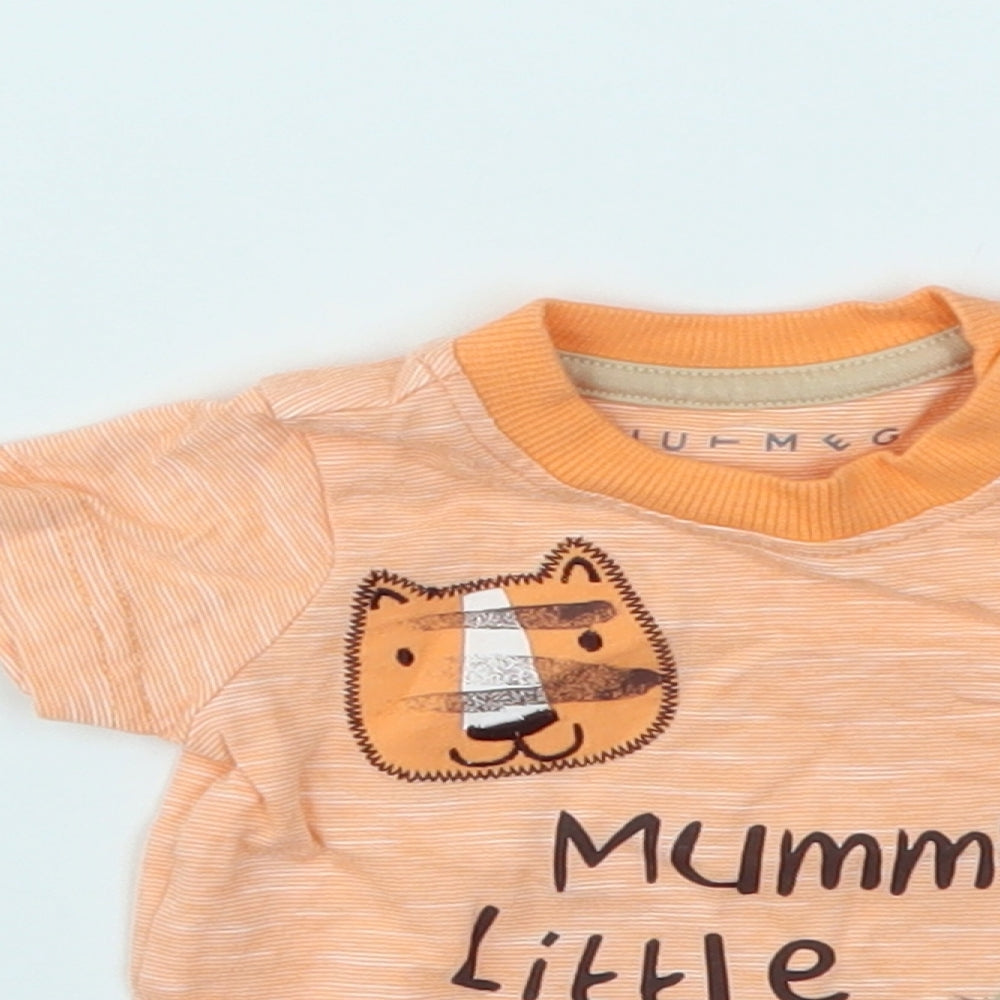Nutmeg Baby Orange Animal Print  Basic T-Shirt Size Newborn