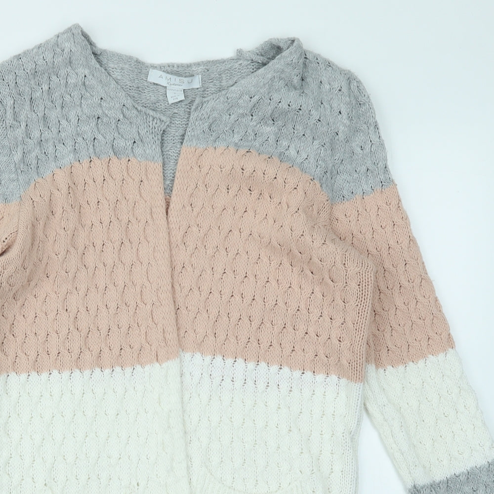 Amisu Womens Multicoloured Striped  Cardigan Jumper Size S