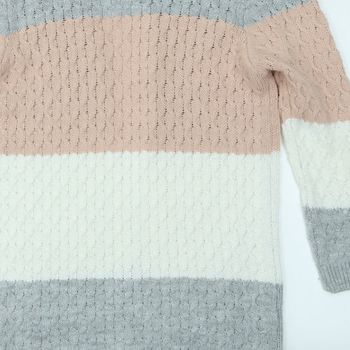 Amisu Womens Multicoloured Striped  Cardigan Jumper Size S