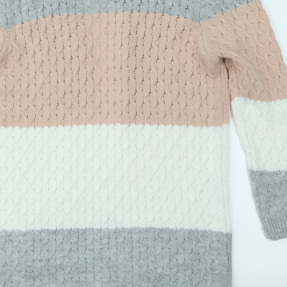 Amisu Womens Multicoloured Striped  Cardigan Jumper Size S