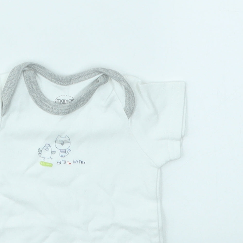 mamas & papas Baby White   Babygrow One-Piece Size Newborn