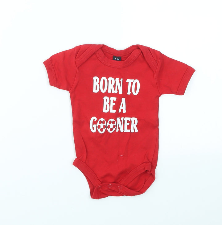 BABAYBUGZ Baby Red Geometric Babygrow One-Piece Size 0-3 Months