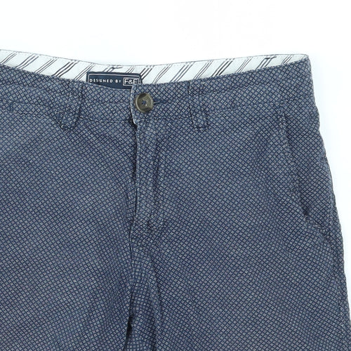 F&F Mens Blue Geometric  Chino Shorts Size 30