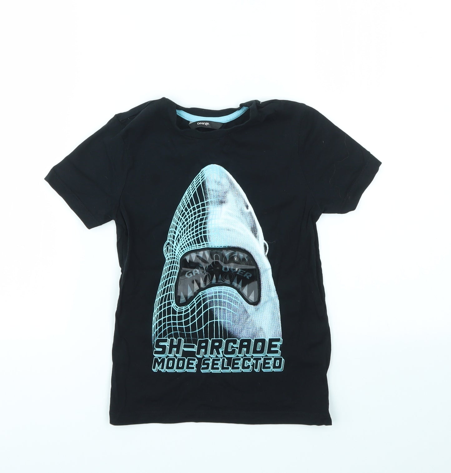 George Boys Black   Basic T-Shirt Size 5-6 Years