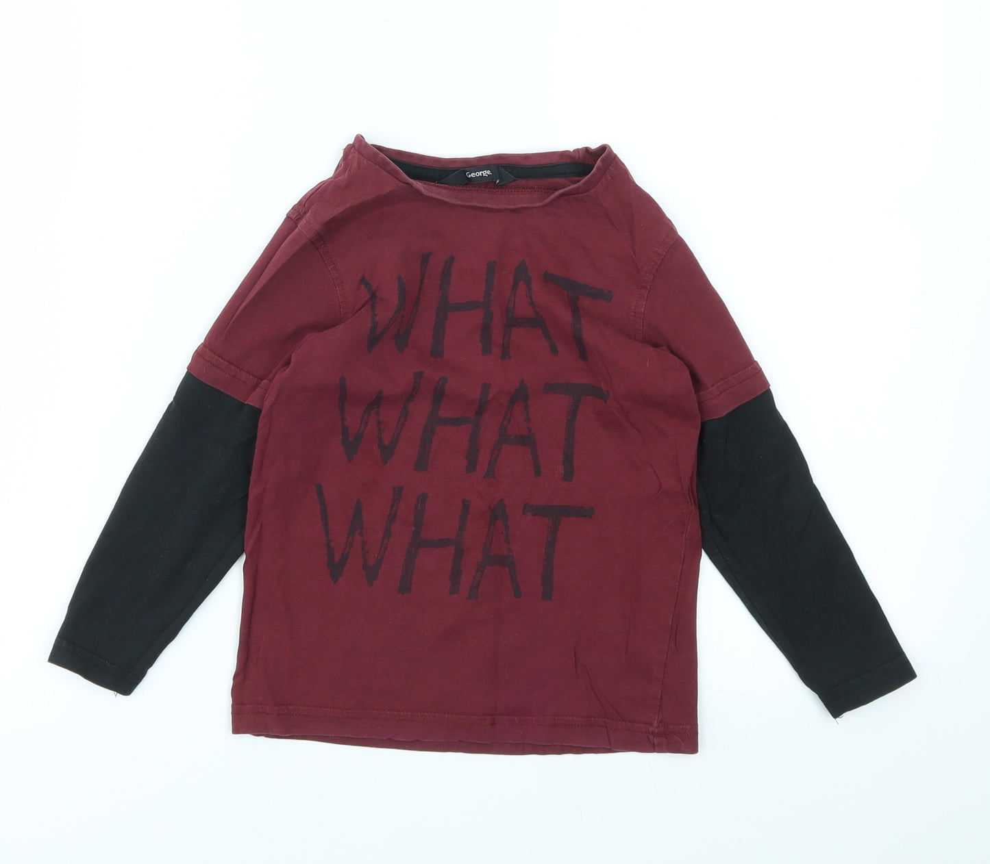 George Boys Red   Basic T-Shirt Size 4-5 Years