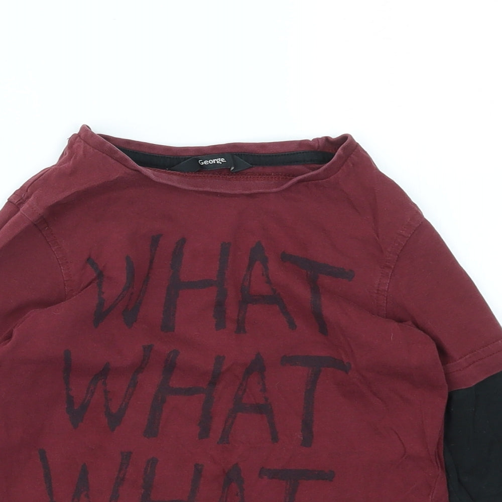 George Boys Red   Basic T-Shirt Size 4-5 Years