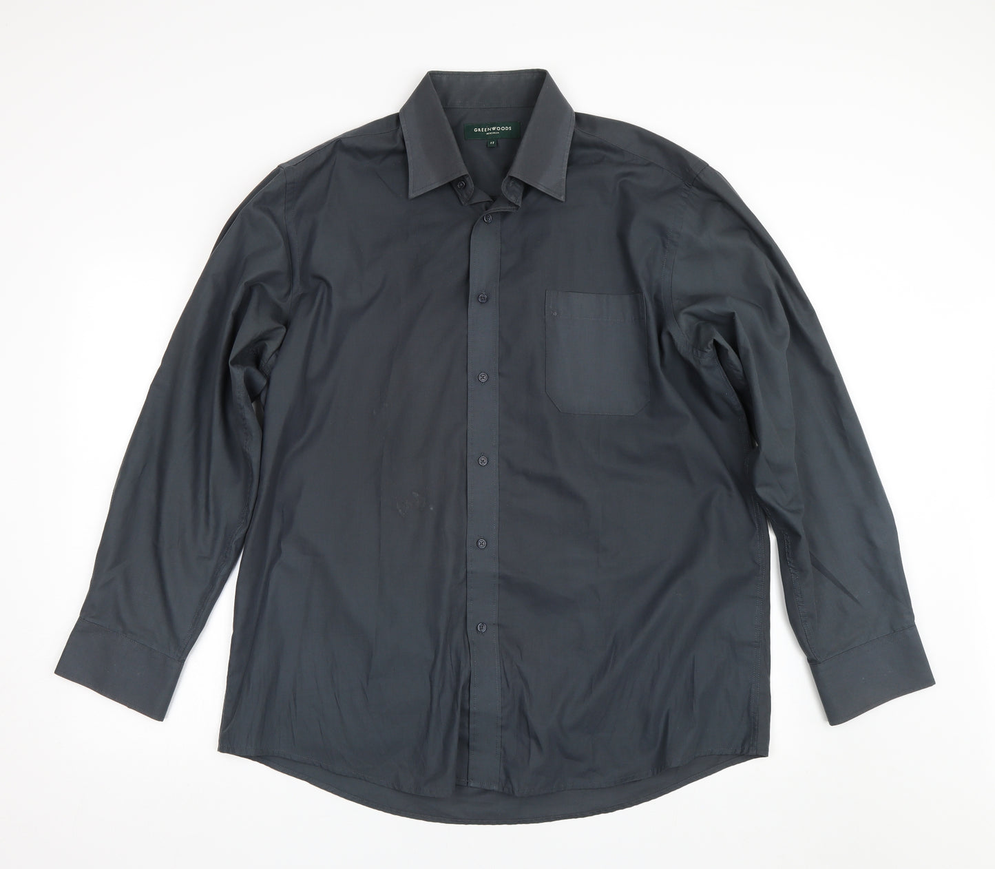 Greenwoods Mens Grey    Dress Shirt Size 17