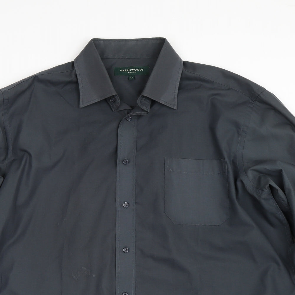 Greenwoods Mens Grey    Dress Shirt Size 17