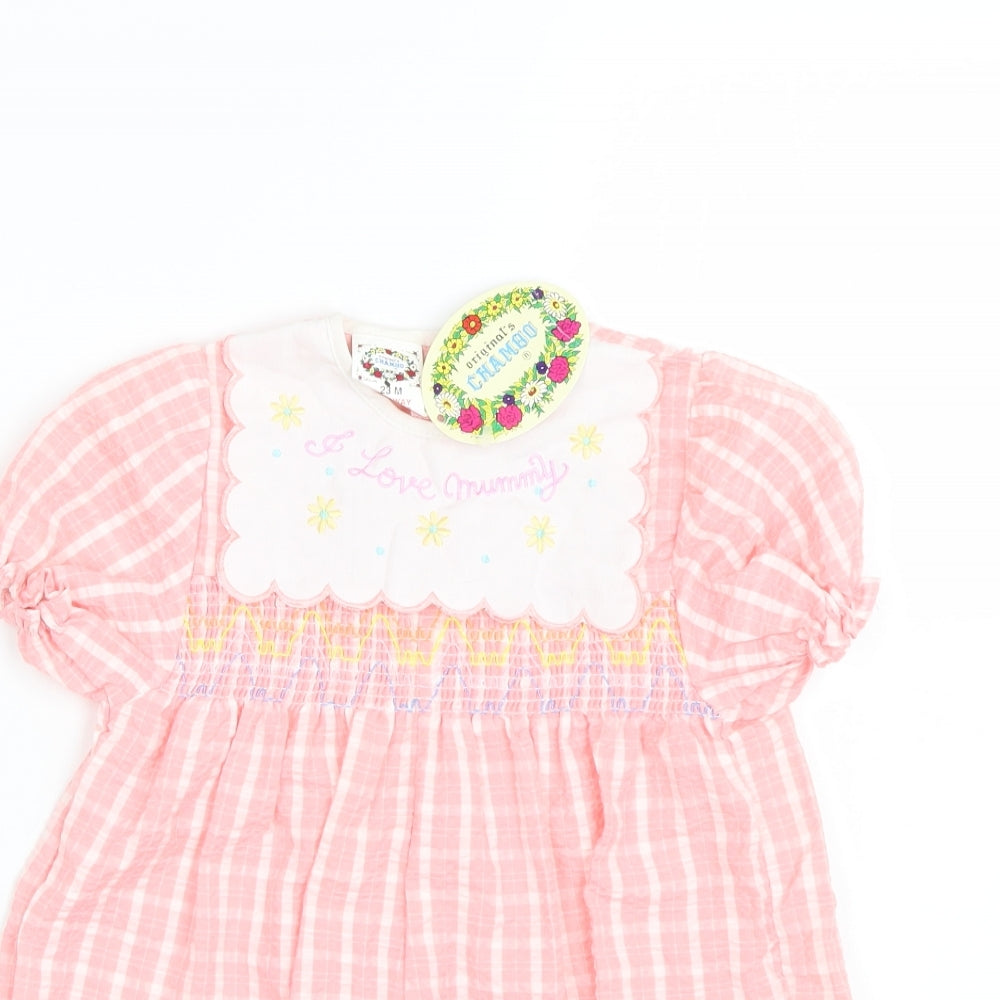 Chambo Girls Pink Check  Coverall One-Piece Size 24 Months