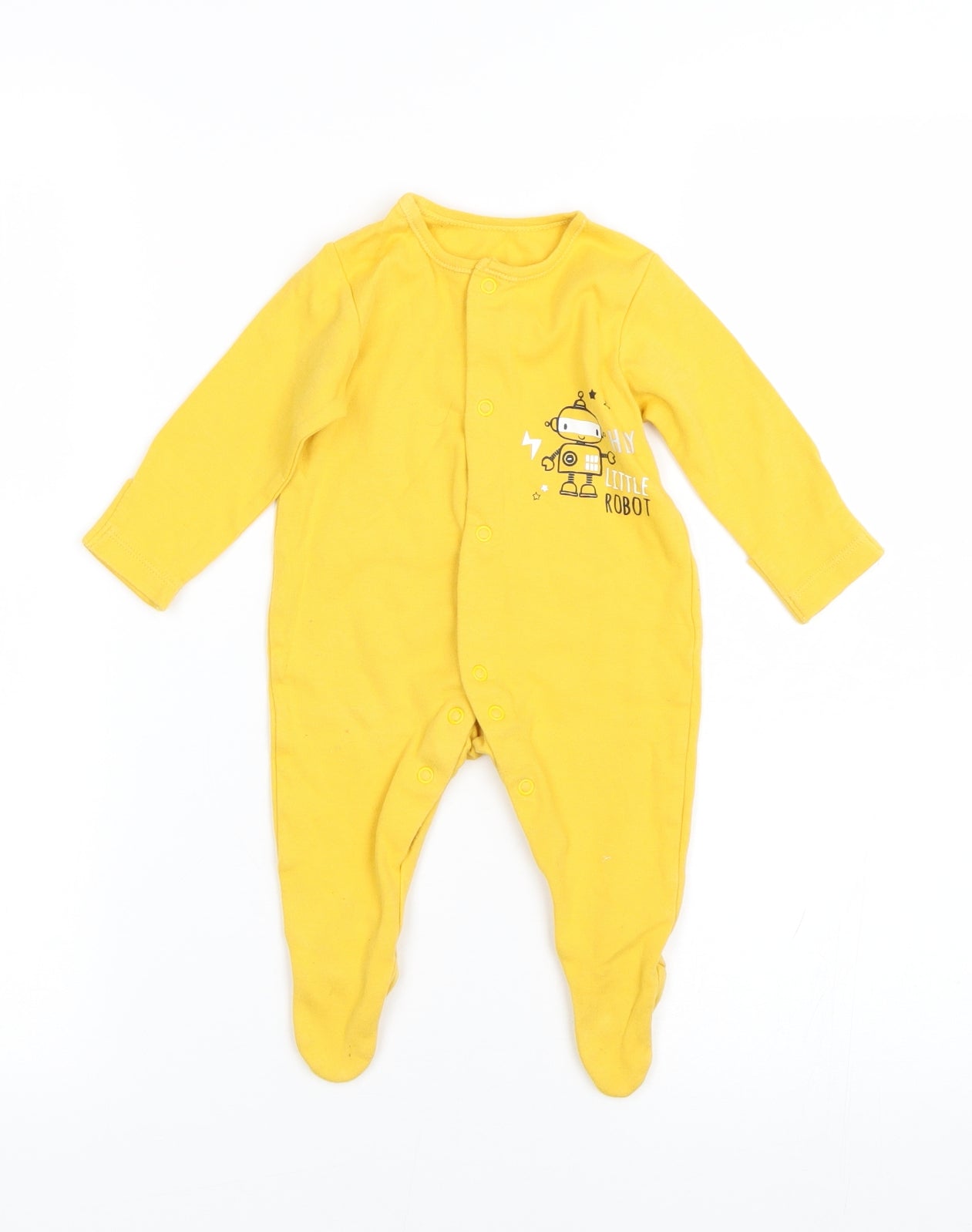 George Baby Yellow   Babygrow One-Piece Size 0-3 Months