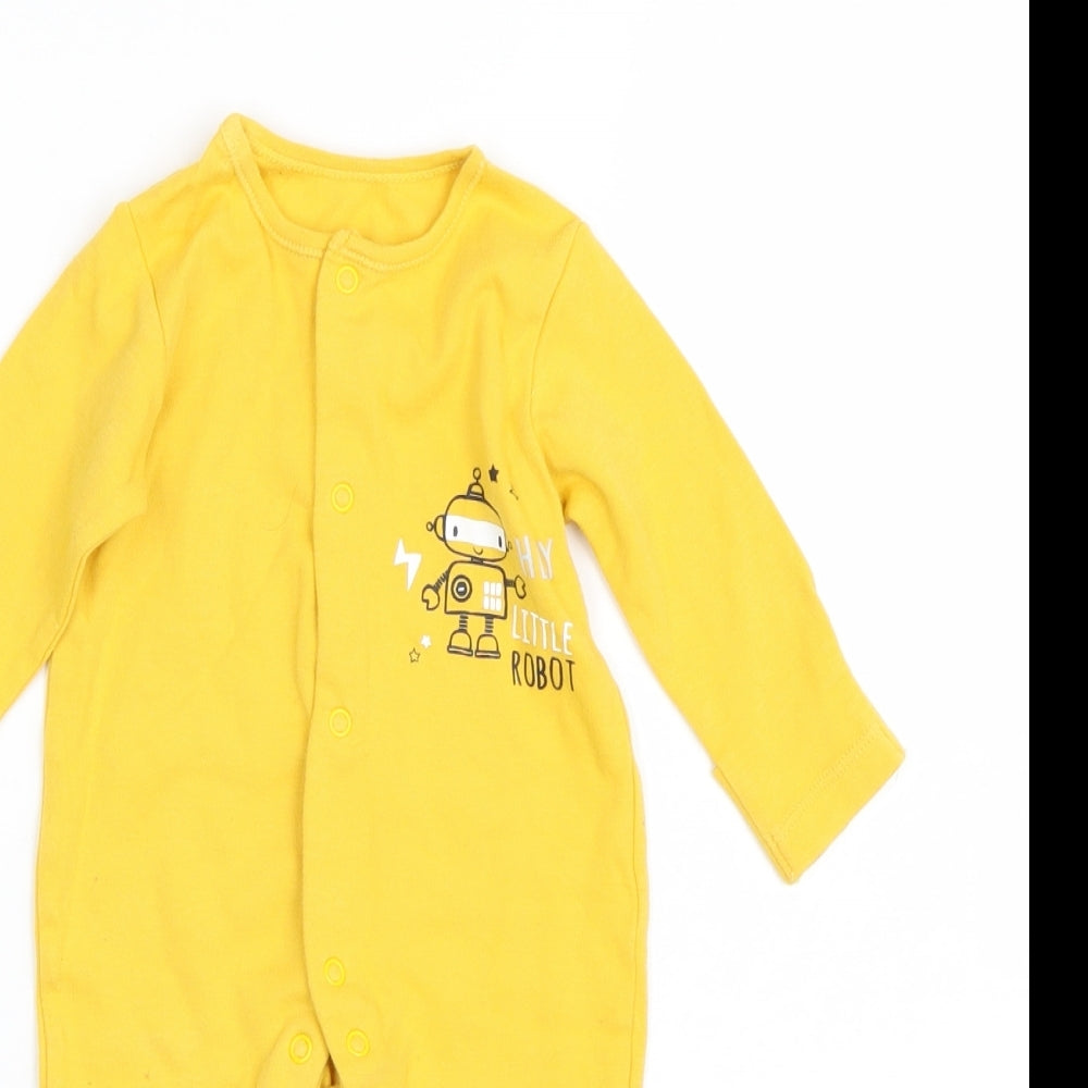 George Baby Yellow   Babygrow One-Piece Size 0-3 Months
