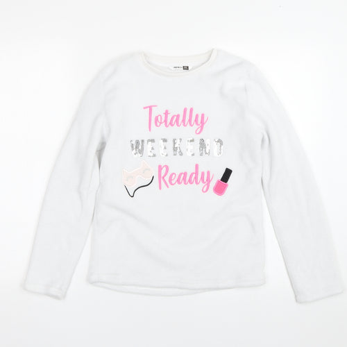Pep&co Girls White   Top Pyjama Top Size 11-12 Years