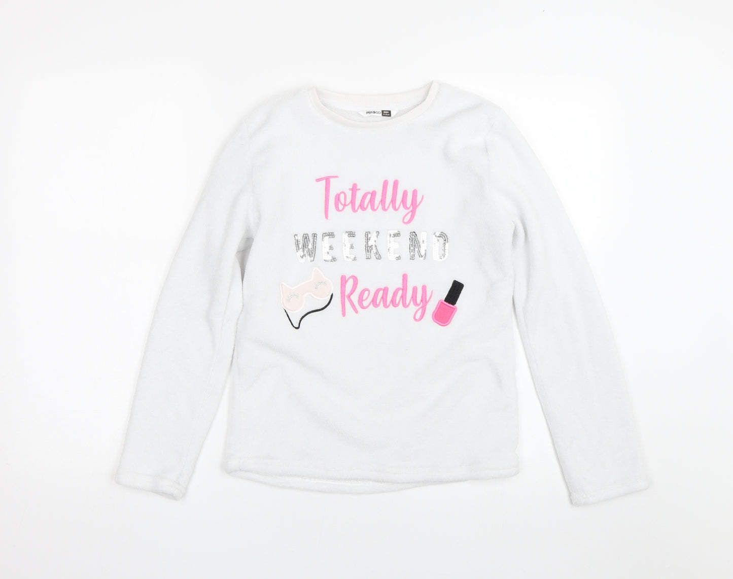 Pep&co Girls White   Top Pyjama Top Size 11-12 Years