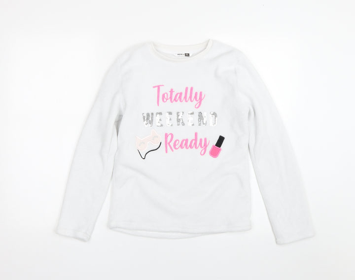 Pep&co Girls White   Top Pyjama Top Size 11-12 Years