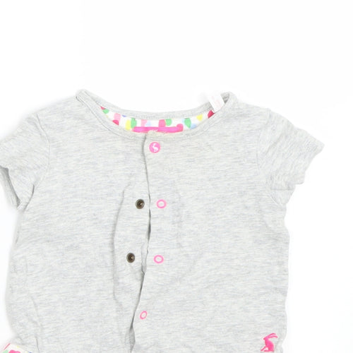 Joules Girls Grey Spotted  T-Shirt Dress  Size 6-9 Months