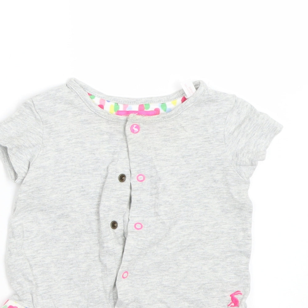 Joules Girls Grey Spotted  T-Shirt Dress  Size 6-9 Months