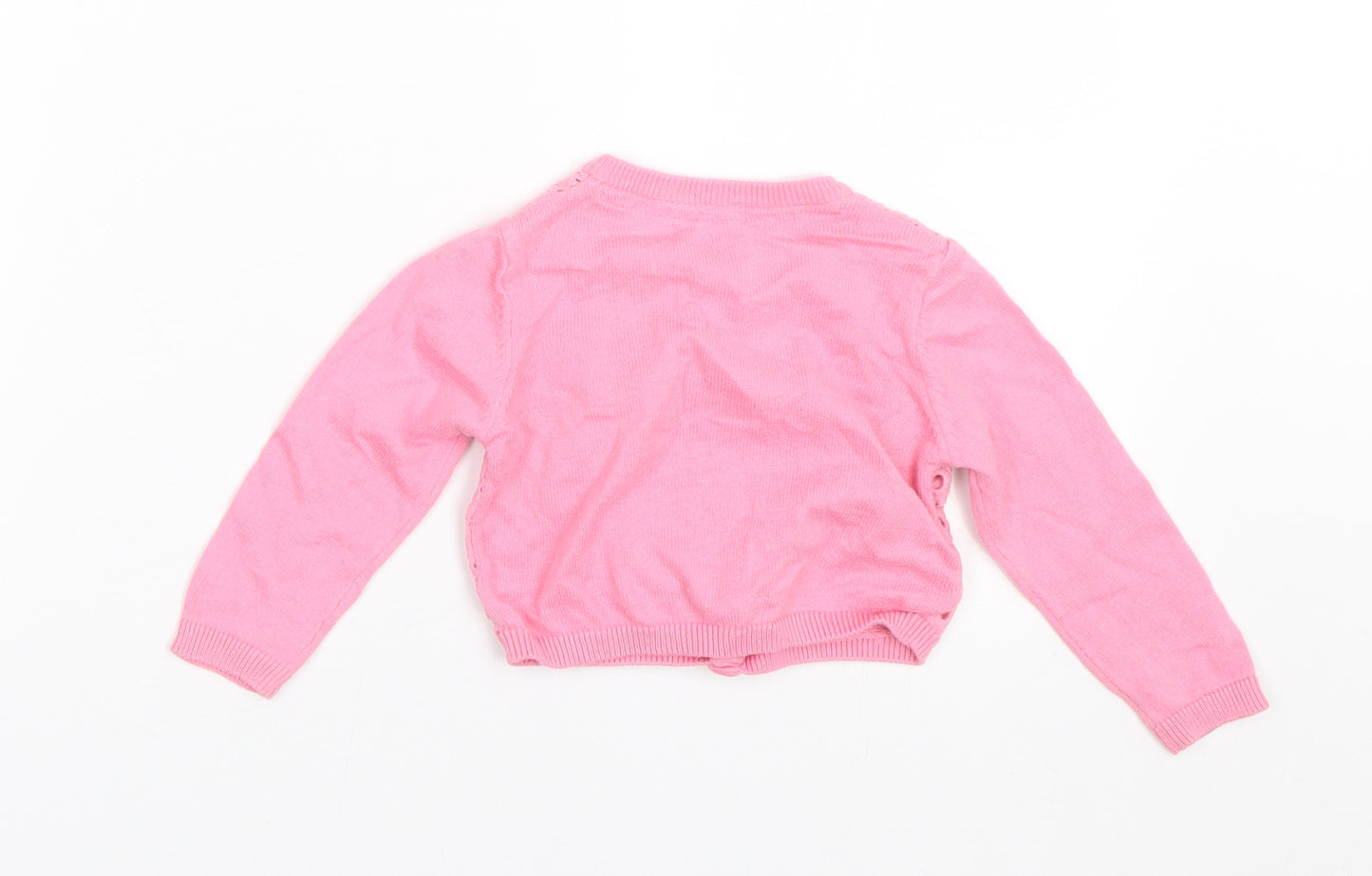 Mothercare Girls Pink Floral  Cardigan Jumper Size 6-9 Months