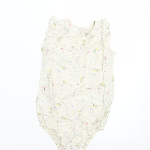 Sticky Fudge Girls Beige Floral  Basic Tank Size 12-18 Months