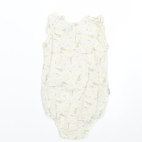 Sticky Fudge Girls Beige Floral  Basic Tank Size 12-18 Months