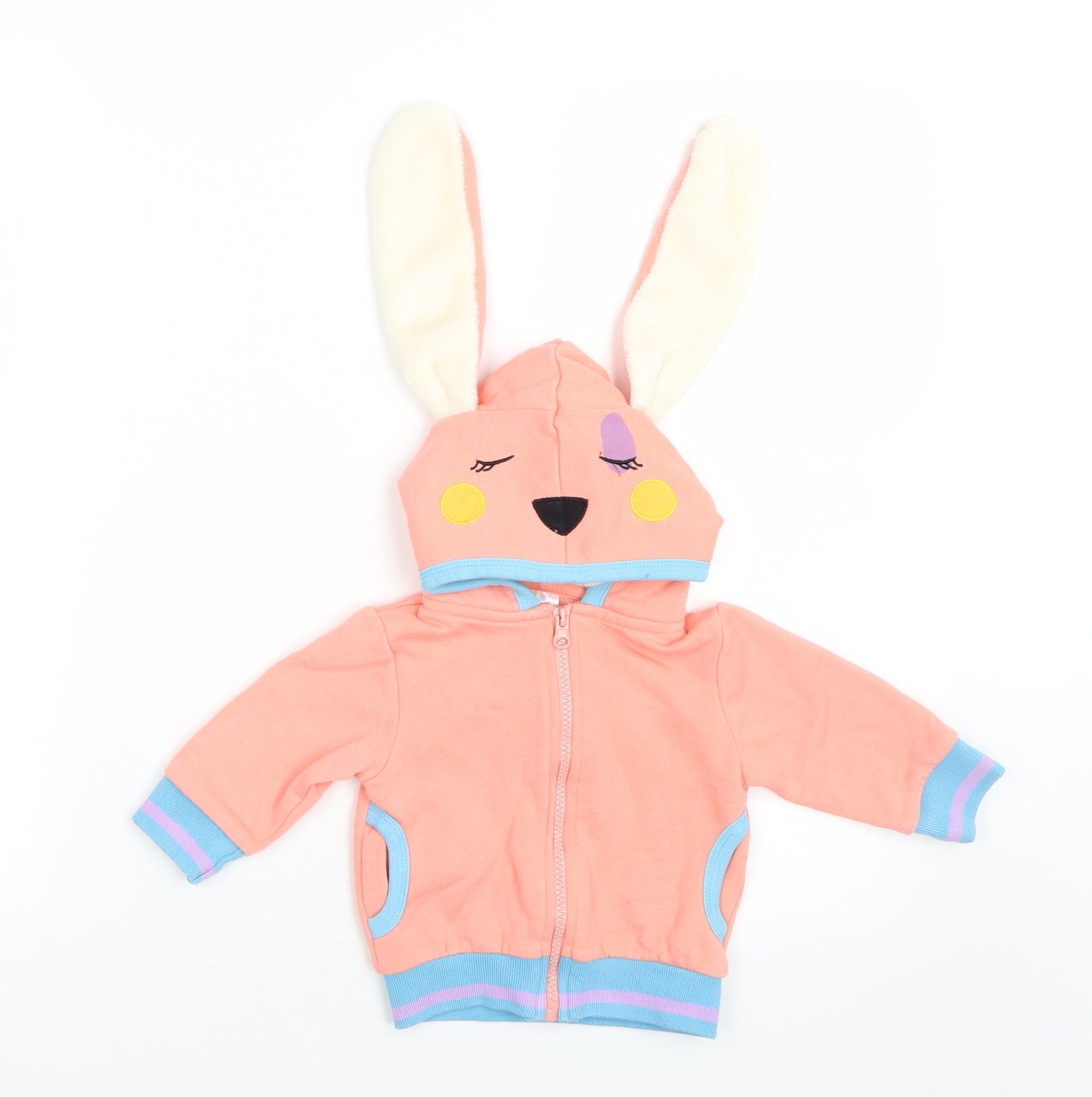 Blade&Rose Girls Pink   Full Zip Jumper Size 3-6 Months  - Easter Bunny
