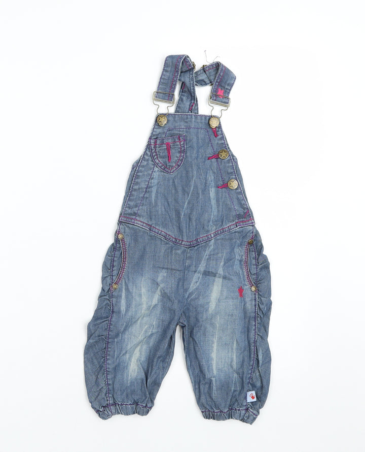 Molo Jean Girls Blue Denim Dungaree One-Piece Size 3-6 Months
